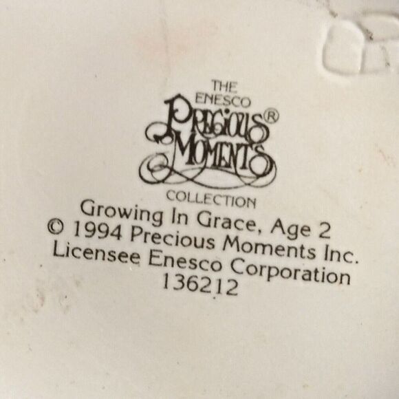 Precious Moments Figure,( Growing in Grace ), Age 2 1994. 4ins Tall. - Picture 3 of 5
